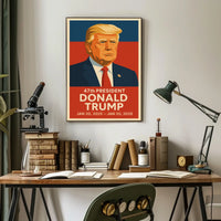 Donald Trump Leadership Echoes Vintage Propaganda Patriotic Icon Portrait Heritage Collection Poster