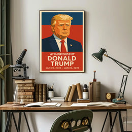 Donald Trump Leadership Echoes Vintage Propaganda Patriotic Icon Portrait Heritage Collection Poster