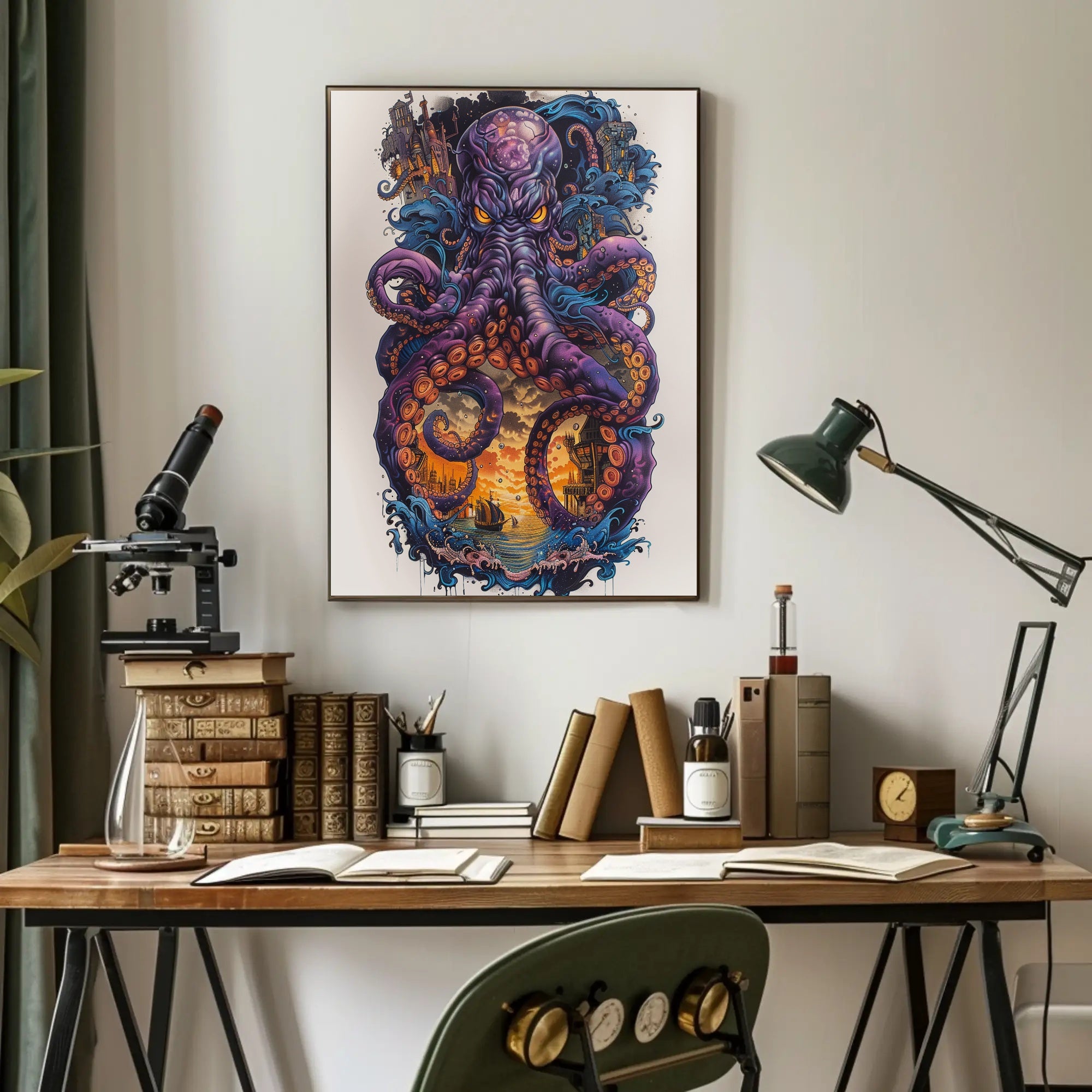 The Enigmatic Kraken Art Print Poster for Home Decor and Wall Art PosterGoat