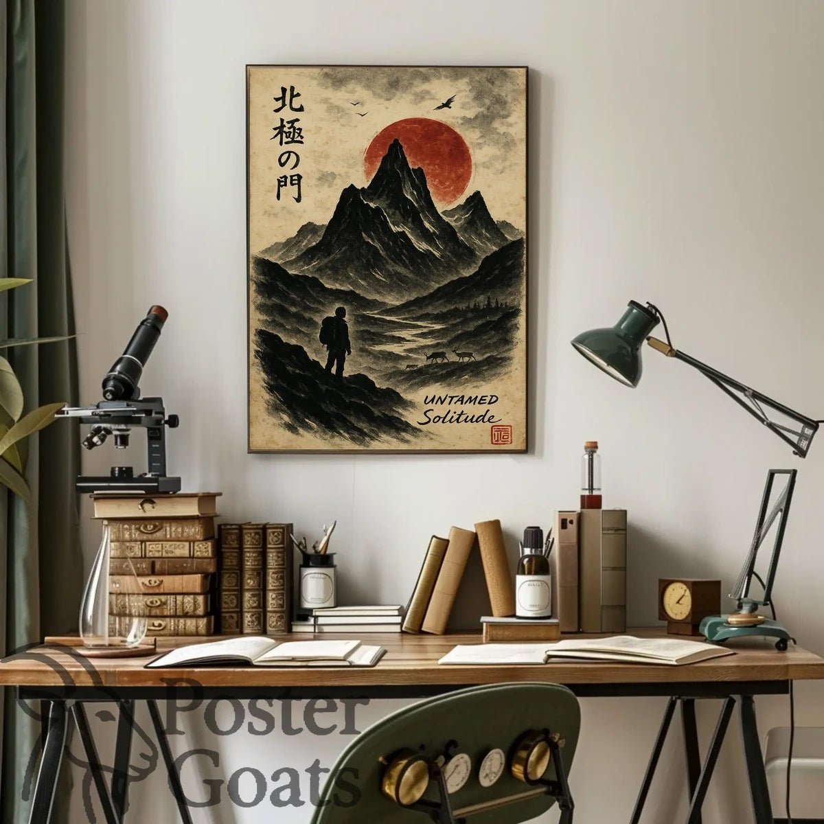 Untamed Solitude: Majestic Mountain Scene Cultural or Heritage Poster
