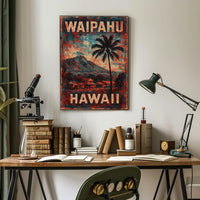 Waipahu Hawaii Vintage Art Deco Travel Collectors Poster