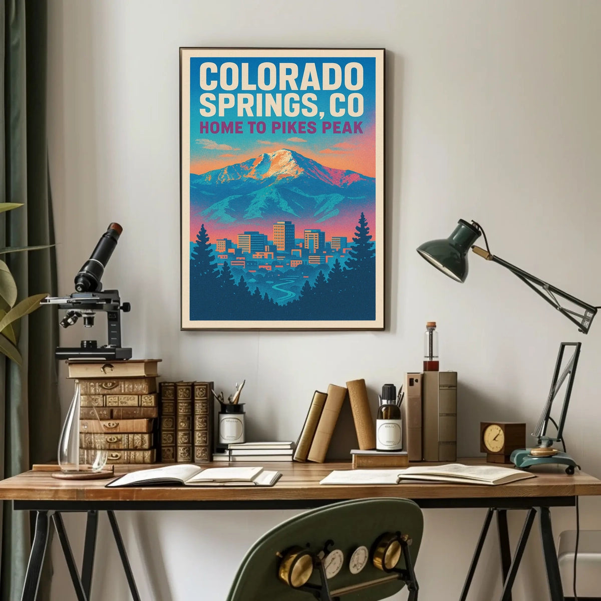 Colorado Springs, CO Home to Pikes Peak Poster