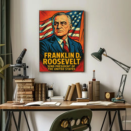 Franklin D Roosevelt 32nd President Poster Wall Art Print