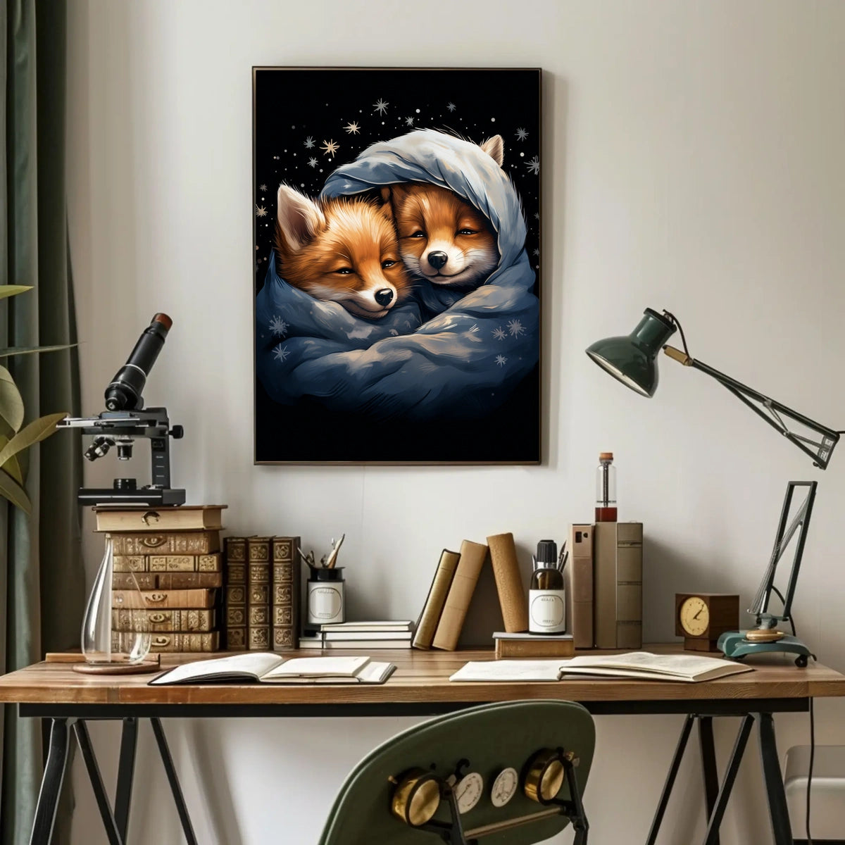 Cozy Fox Companions Poster