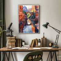Serene Canyon Reflection Poster PosterGoat