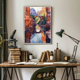 Serene Canyon Reflection Poster PosterGoat