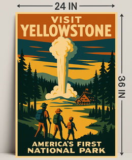 Visit Yellowstone Americas First National Park Poster PosterGoat