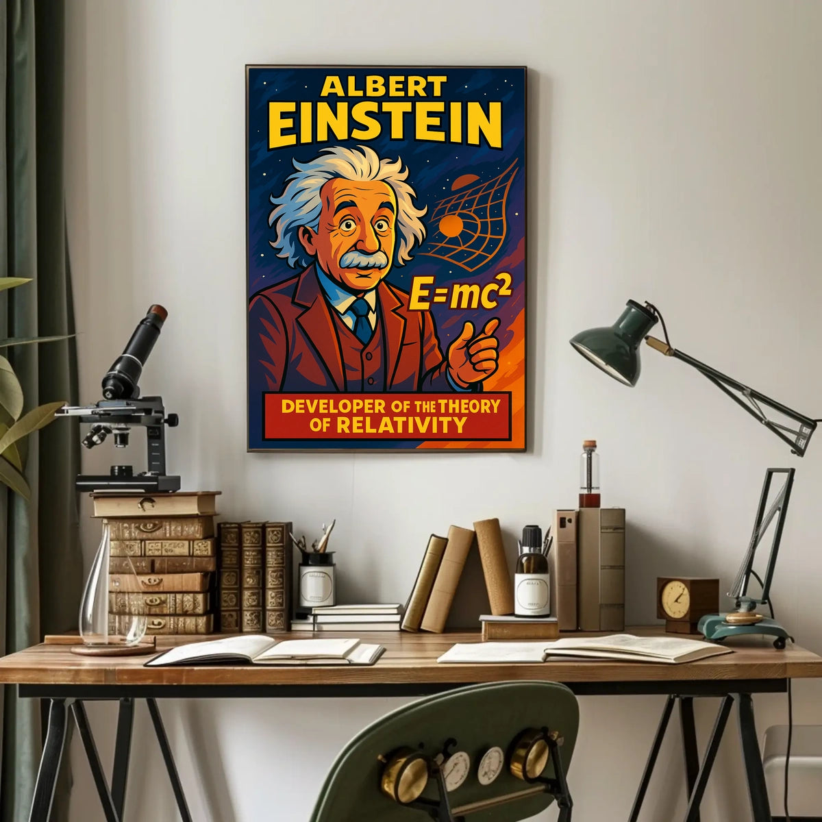 Albert Einstein Vintage Relativity Theory Scientific Collectors Inspiration Timeless Iconic Poster