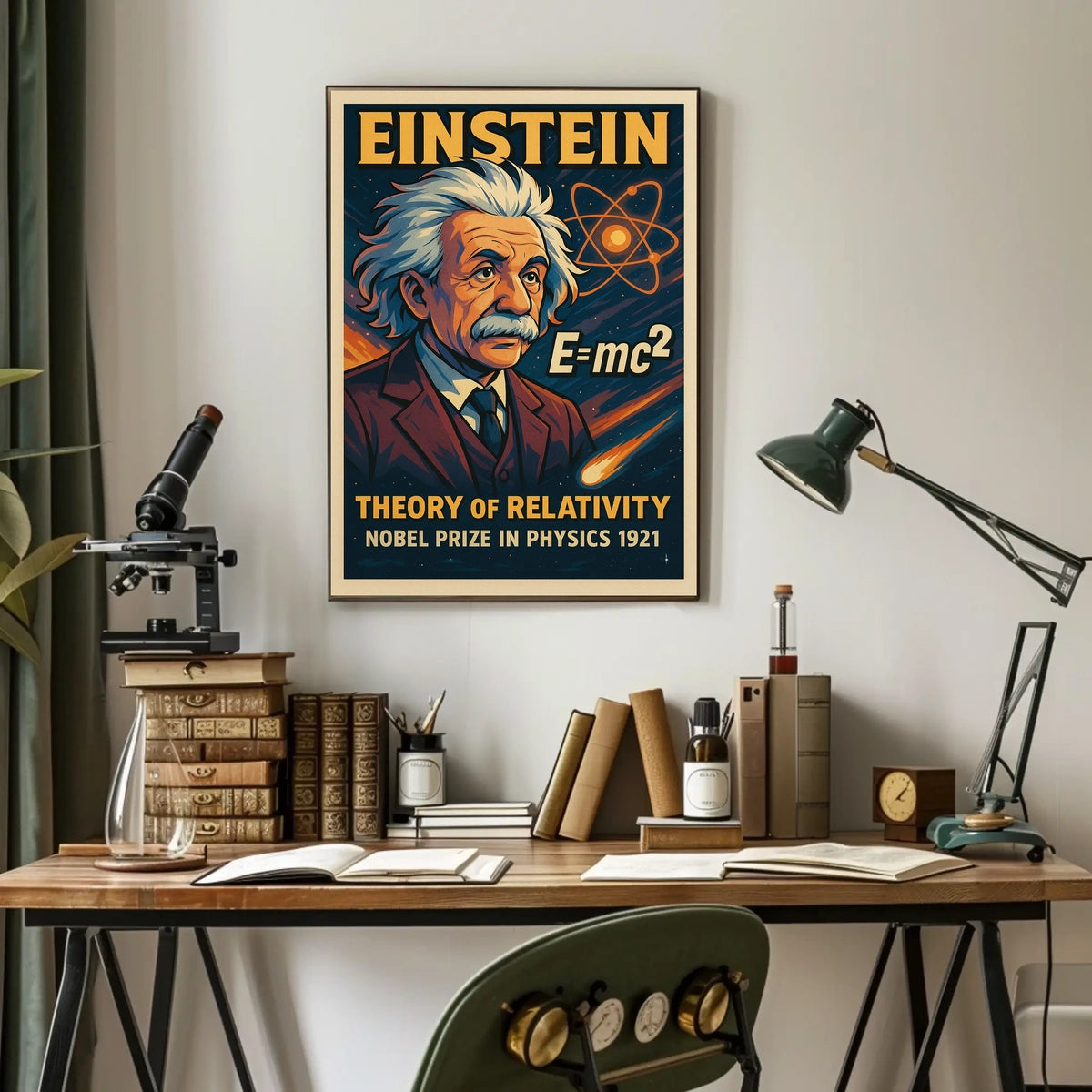Albert Einstein Nobel Prize 1921 Vintage Physics Portrait Wall Art Inspiring Collectors Enthusiasts Poster