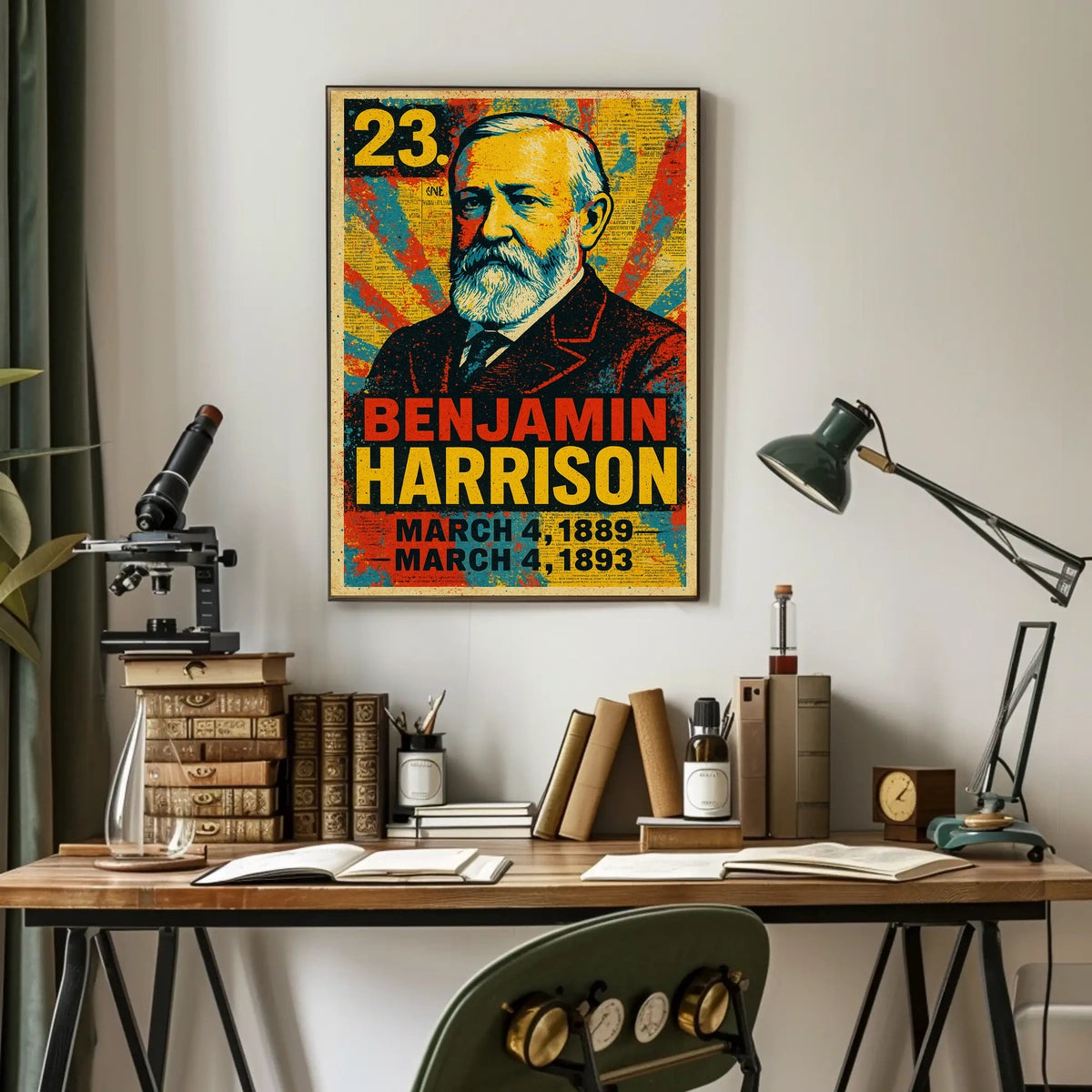 Benjamin Harrison 23rd President of the United States Street Art Mashup Poster