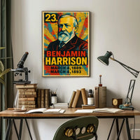 Benjamin Harrison 23rd President of the United States Street Art Mashup Poster