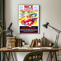 1949 Nice Automobile Week Travel Poster Art Print