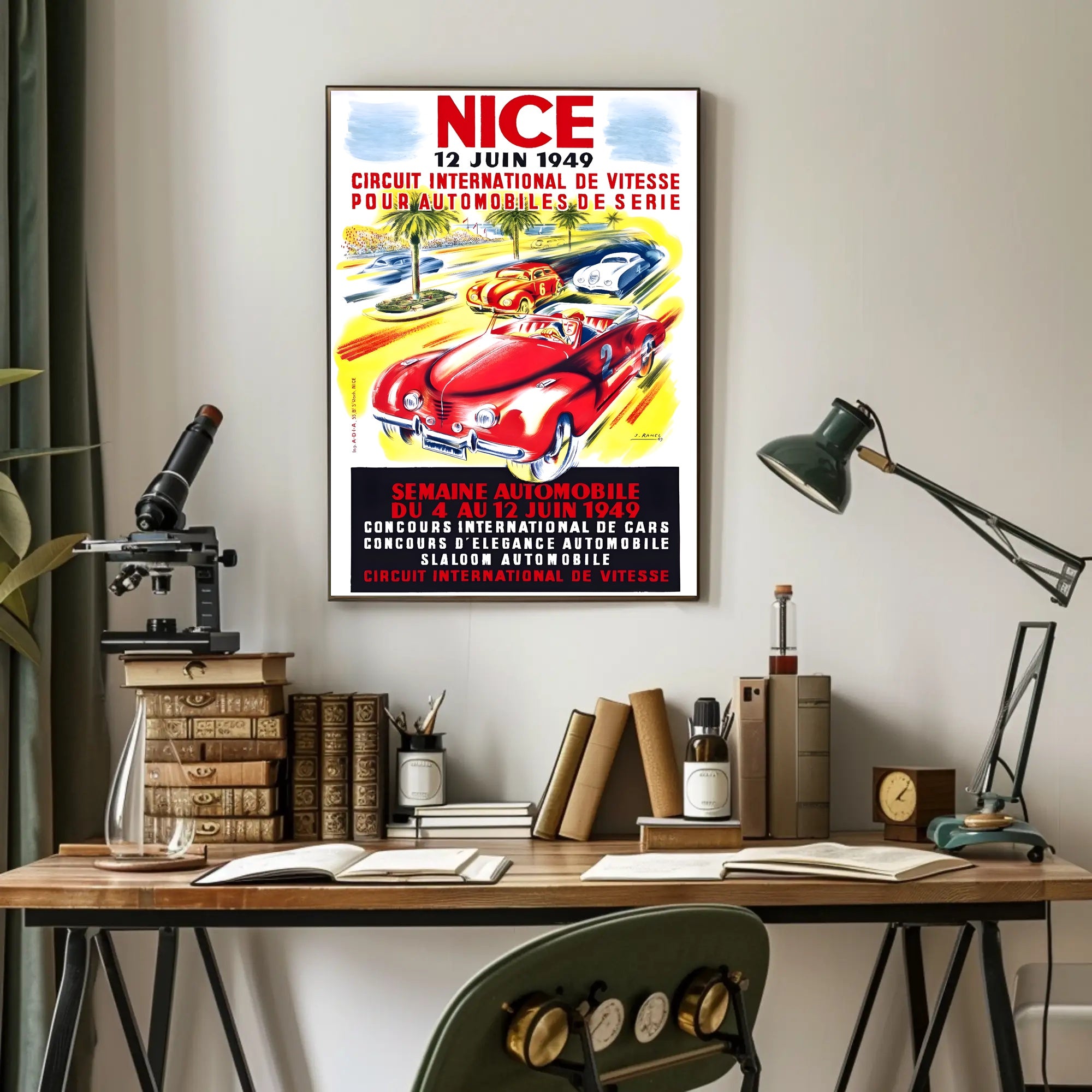 1949 Nice Automobile Week Travel Poster Art Print