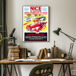 1949 Nice Automobile Week Travel Poster Art Print