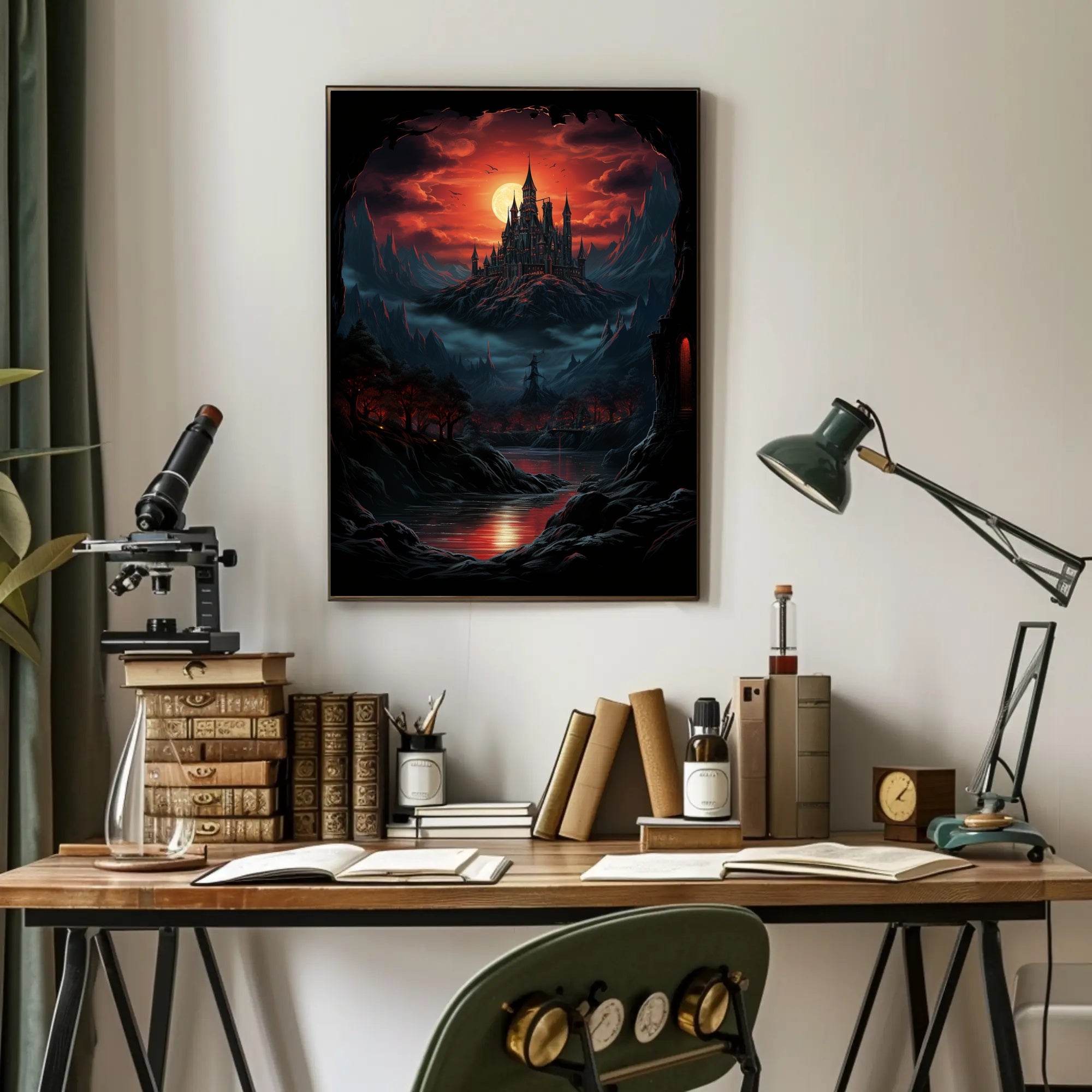 Enchanted Castle At Dusk Poster