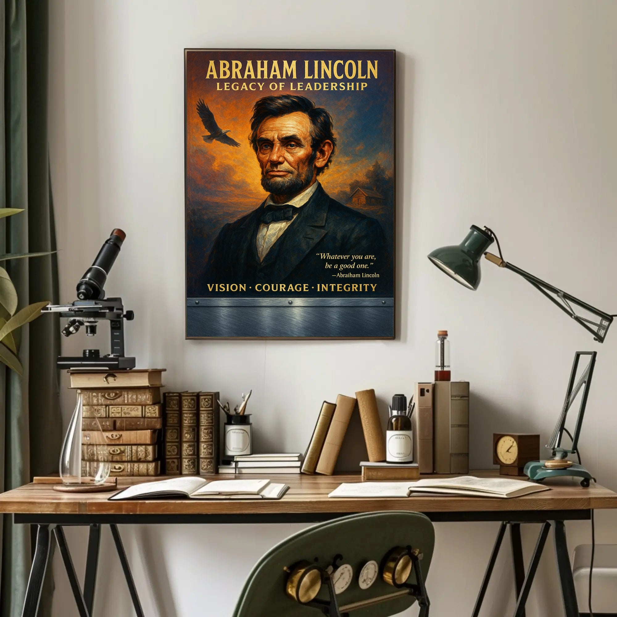 Abraham Lincoln Leadership Portrait: Historical or Presidential Poster