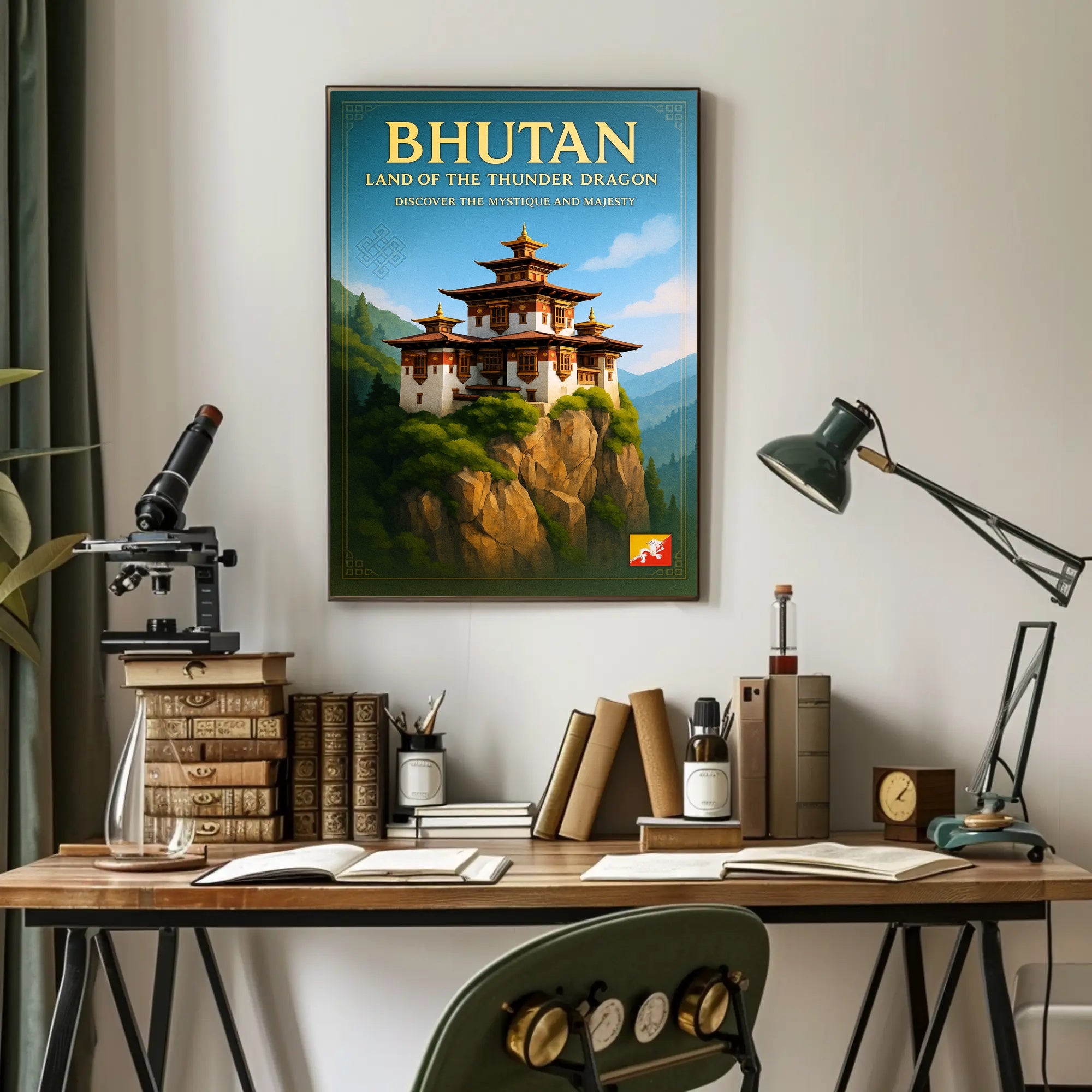 Bhutan Land of the Thunder Dragon Poster PosterGoat