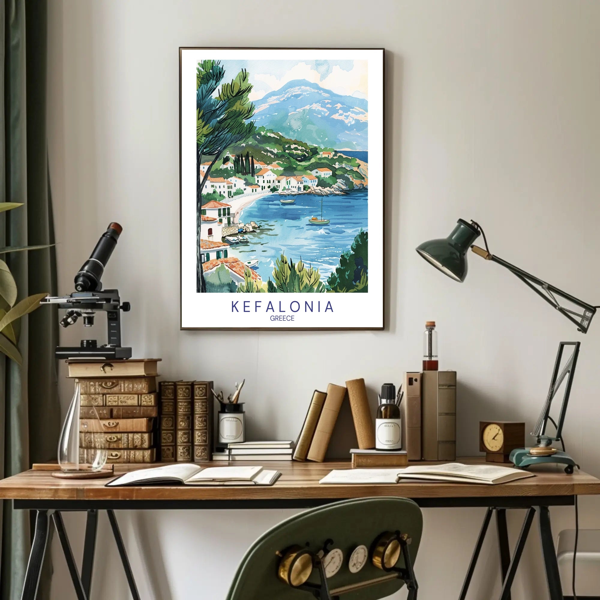Kefalonia Coastal Tranquility Travel Poster PosterGoat