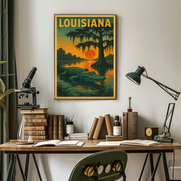 Louisiana Bayou Sunset Poster