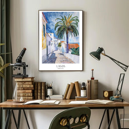 Lagos Portugal Street Scene Travel Poster PosterGoat