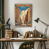 Babylon Town New York Urban Cityscape Poster Retro Wall Art