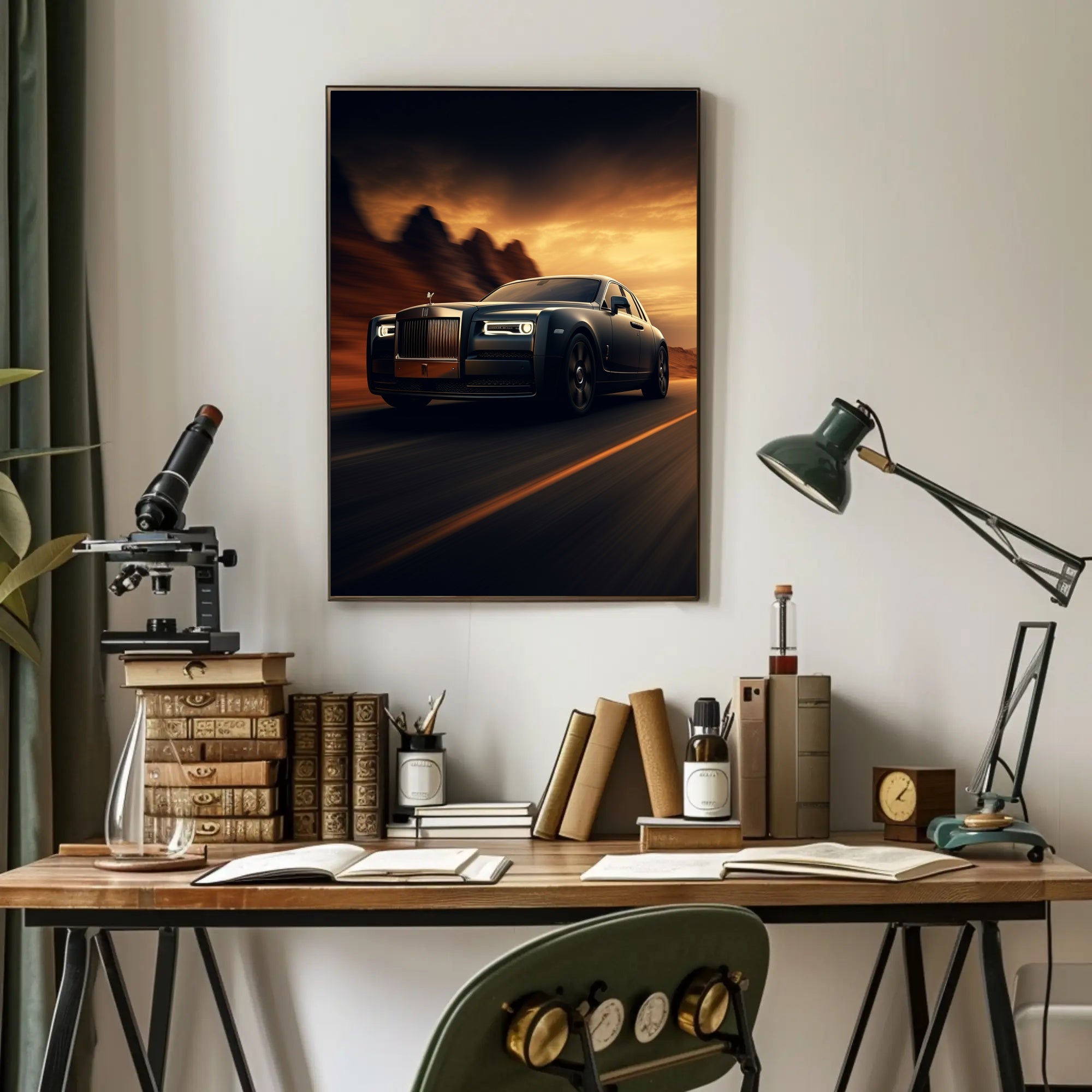 Luxurious Ride at Sunset Poster PosterGoat