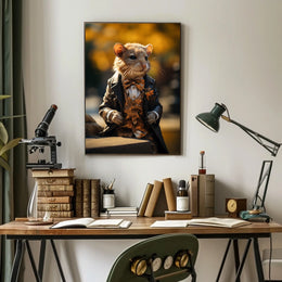 Dapper Mouse In Autumn Attire Poster