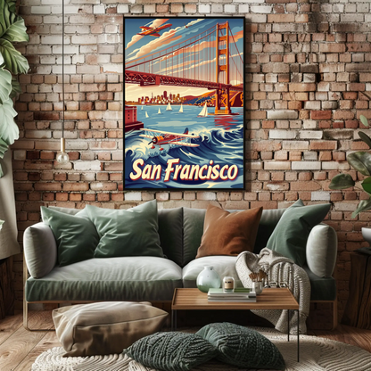San Francisco Golden Gate Vintage Style Poster