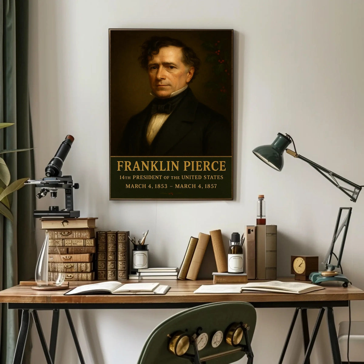 Franklin Pierce Portrait Historical Presidential Poster