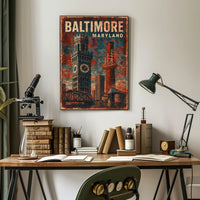 Baltimore Skyline Cityscape Art Collectors Poster