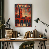 Lewiston, Maine Vintage Charm Vintage Poster