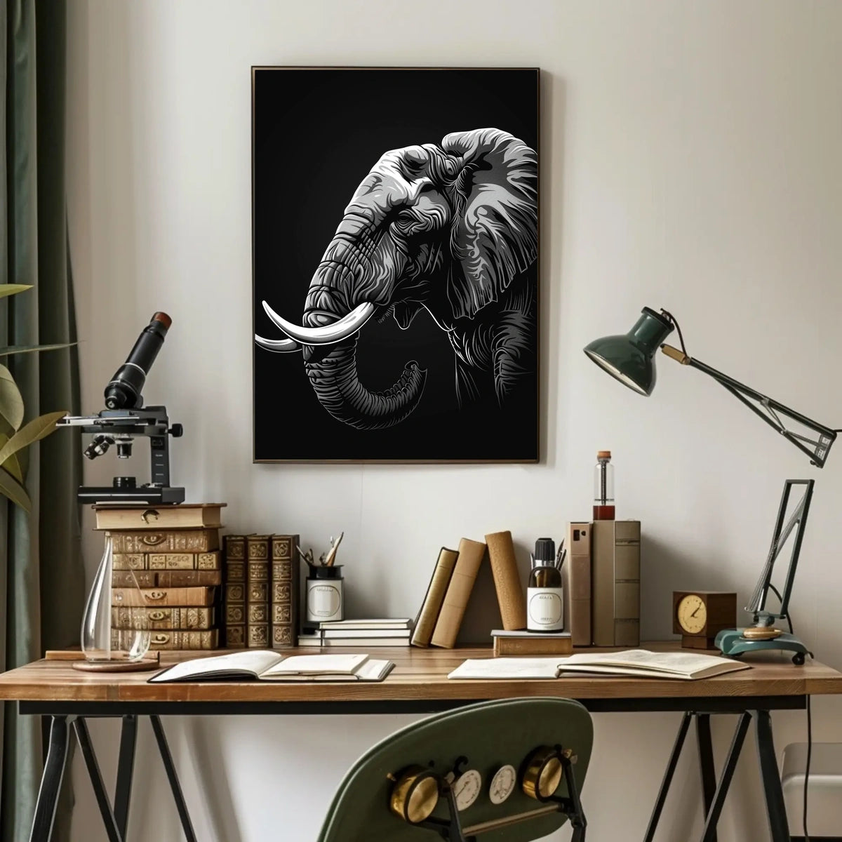 Majestic Elephant Illustration Poster