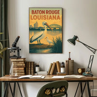 Scenic Baton Rouge Wildlife Travel Poster