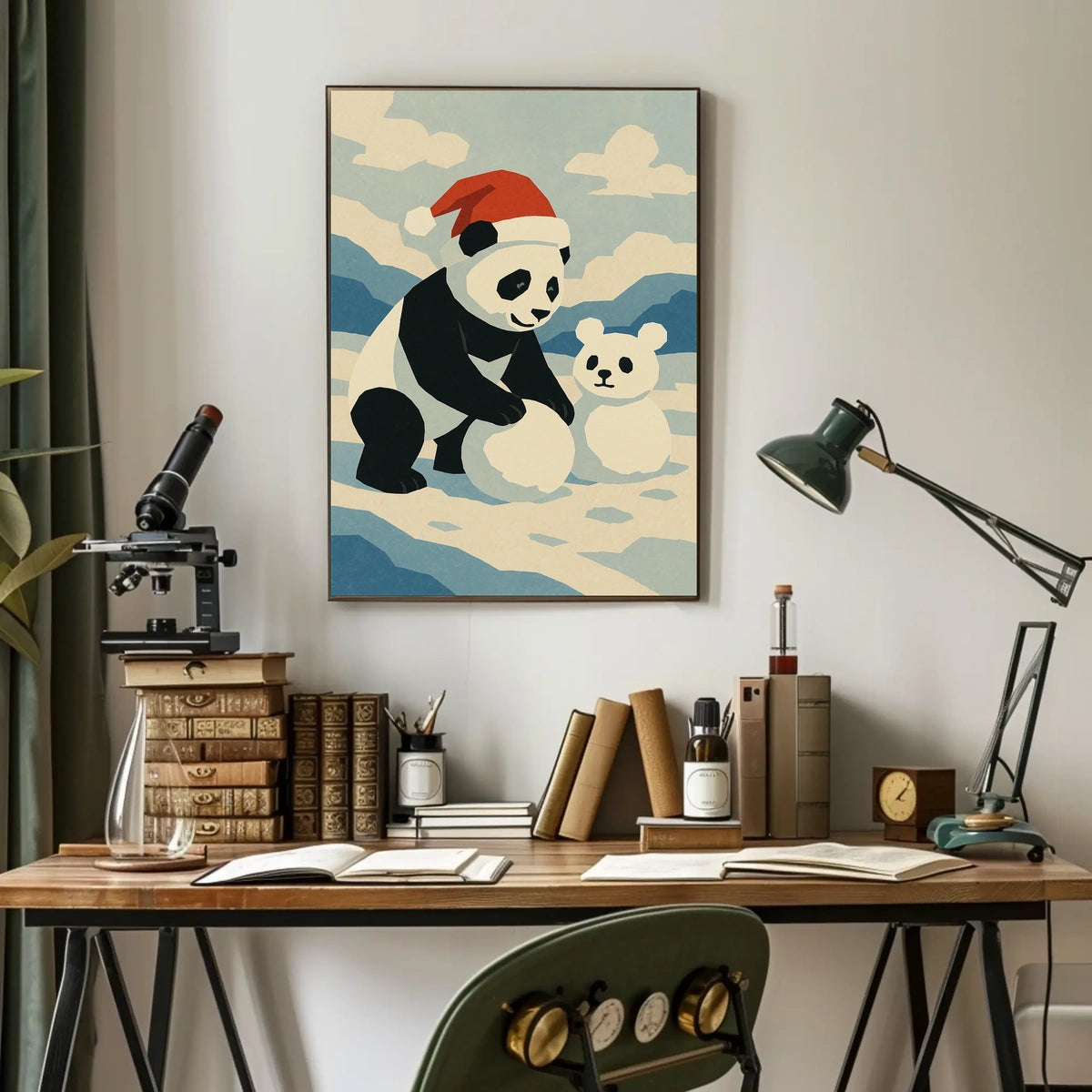 Festive Panda in Winter Wonderland Poster