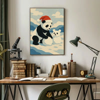 Festive Panda in Winter Wonderland Poster