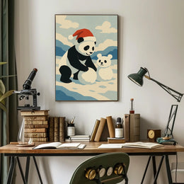 Festive Panda in Winter Wonderland Poster