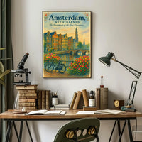 Amsterdam Heartheat Travel Poster