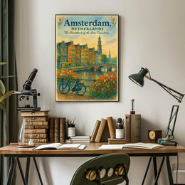 Amsterdam Heartheat Travel Poster