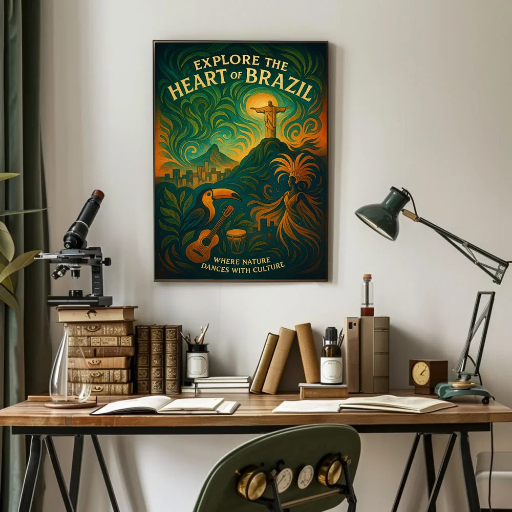 Brazilian Vibrance Travel Poster PosterGoat