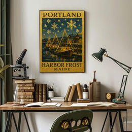 Portland Harbor Frost Poster