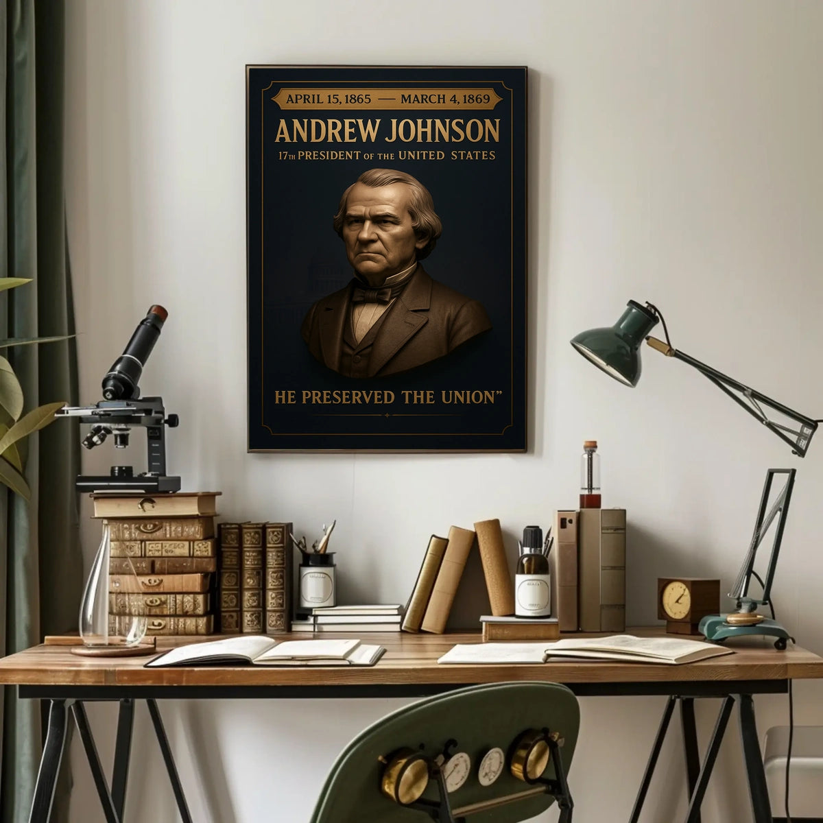 Andrew Johnson Dignified Historical Presidential Poster