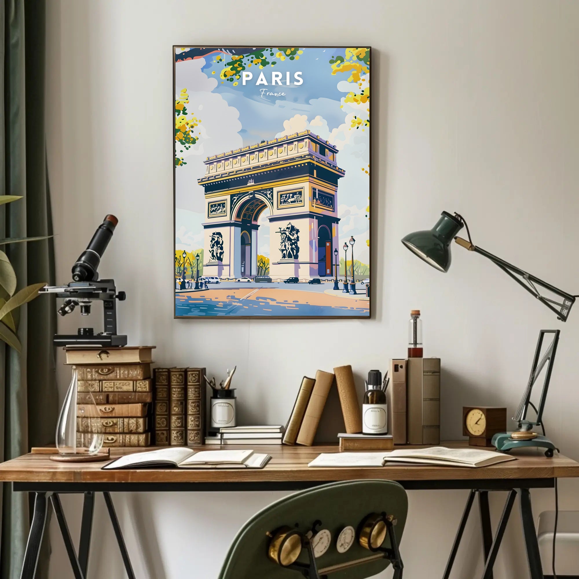 Arc de Triomphe Sunny Day Travel Poster