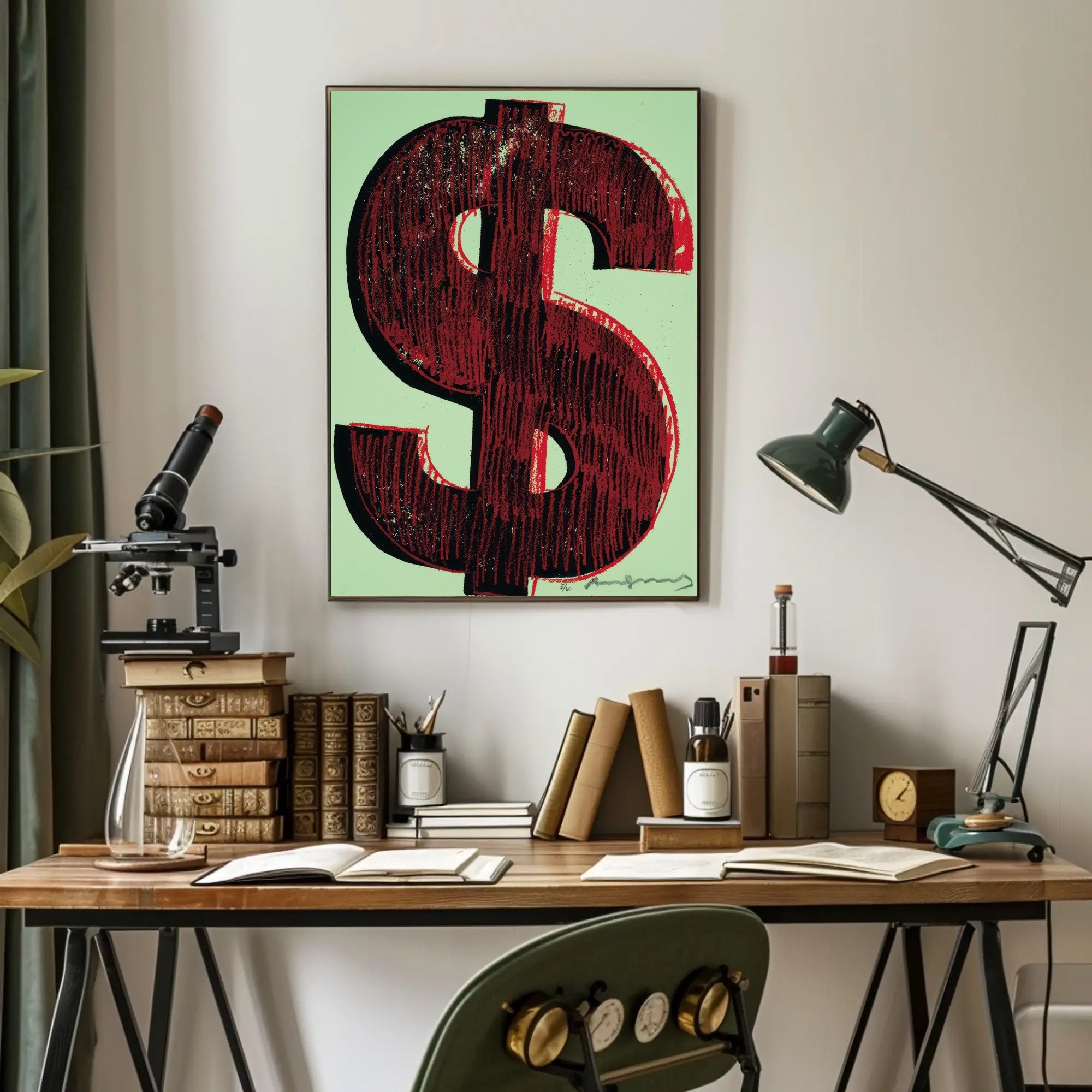 Dollar Sign Pop Art Poster Modern Graphic Print