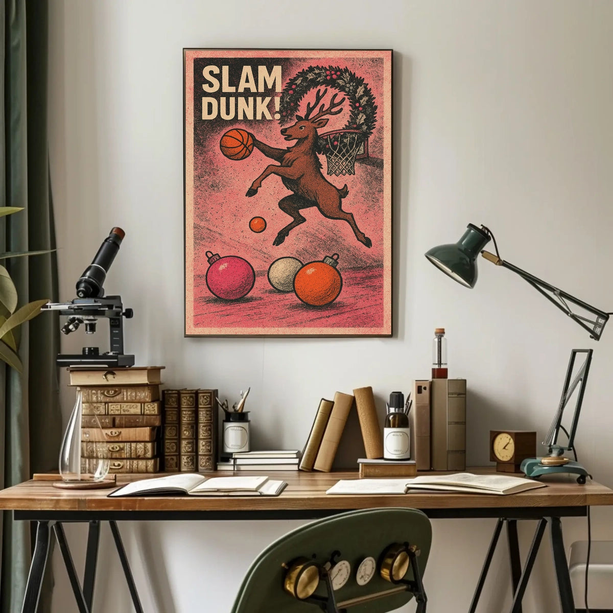 Slam Dunk Reindeer Poster