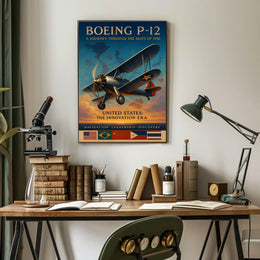 Boeing P-12 Vintage Aviation Poster: 1930s Adventure