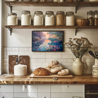 Serene Impressionistic Landscape Poster: Tranquil Water Scene