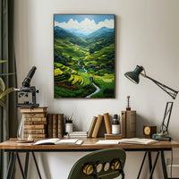 Serene Terraced Landscape Poster