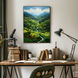 Serene Terraced Landscape Poster