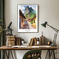 Guatapé Village Watercolor Travel Poster PosterGoat