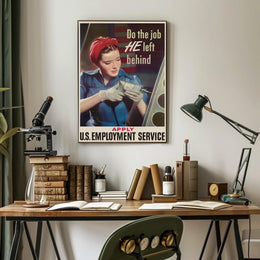 Rosie the Riveter WWII Propaganda Vintage Poster